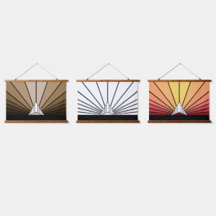 Tapiz Con Marco De Madera Sol Art deco