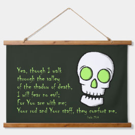 Tapiz Con Marco De Madera Sombra de la muerte — Calavera