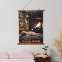 Tapiz Con Marco De Madera Soñando con Santa