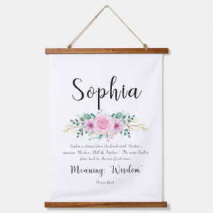 Tapiz Con Marco De Madera Sophia Name Significa Wall Hanging
