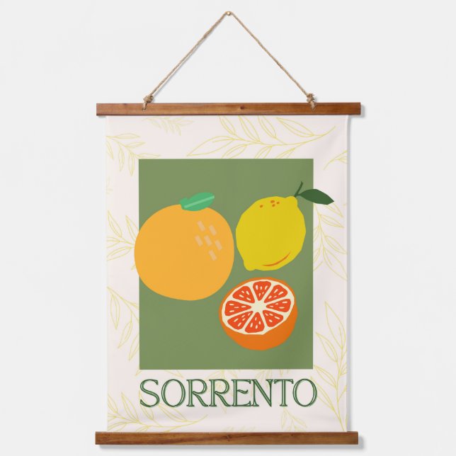 Tapiz Con Marco De Madera Sorrento Italia Citrus Kitchen Print (Anverso)