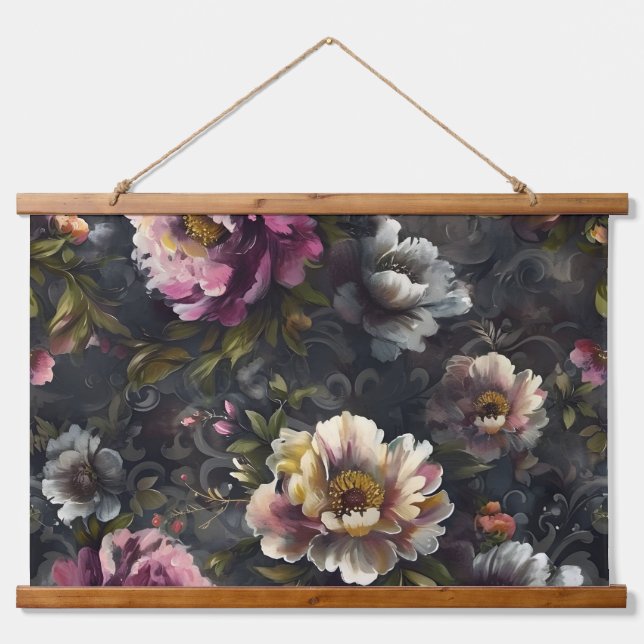 Tapiz Con Marco De Madera Sparkling Peony Noel Botanical (Anverso )