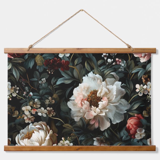 Tapiz Con Marco De Madera Sparkling Peony Noel Botanical (Anverso )