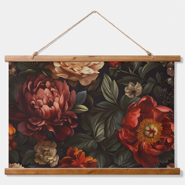 Tapiz Con Marco De Madera Sparkling Peony Noel Botanical (Anverso )