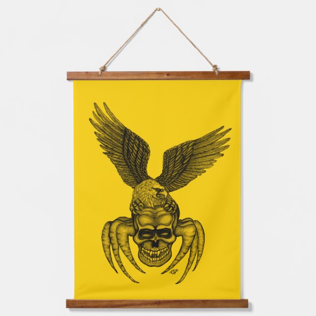 Tapiz Con Marco De Madera Spiderskull con águila (Anverso)