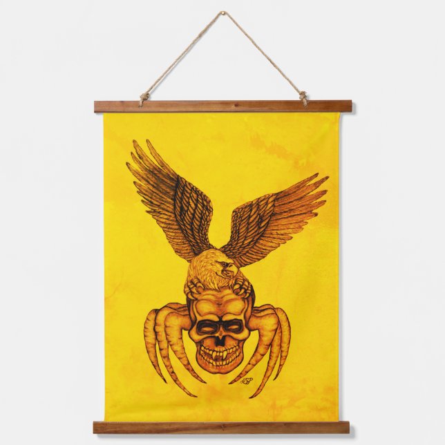 Tapiz Con Marco De Madera Spiderskull con águila (Anverso)