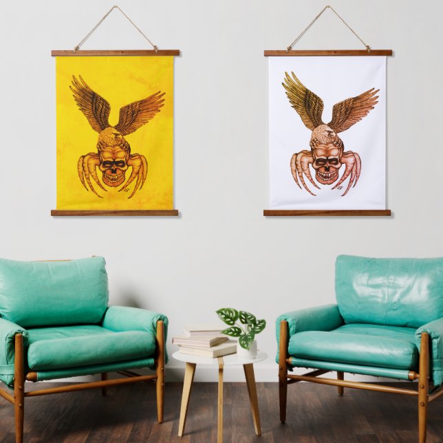 Tapiz Con Marco De Madera Spiderskull con águila (Sala de estar)