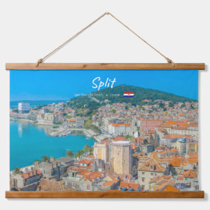 Tapiz Con Marco De Madera Split, Croacia - Ciudad Costera