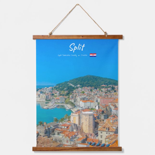 Tapiz Con Marco De Madera Split, Croacia - Ciudad Costera (Anverso)