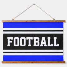 Sporty Vivid Blue Black Stripes FOOTBALL