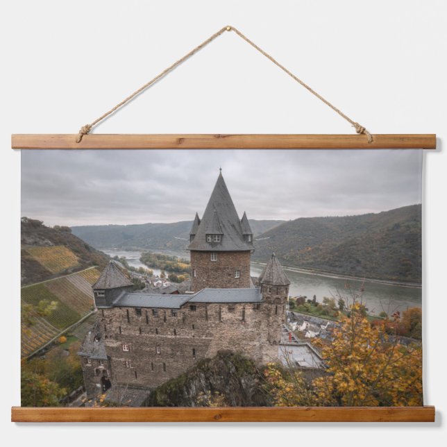 Tapiz Con Marco De Madera Stahleck Castle Bacharach Alemania (Anverso )