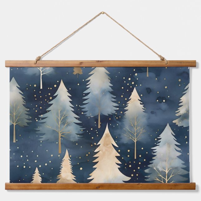 Tapiz Con Marco De Madera Starlight Evergreen Dreams Botanic (Anverso )