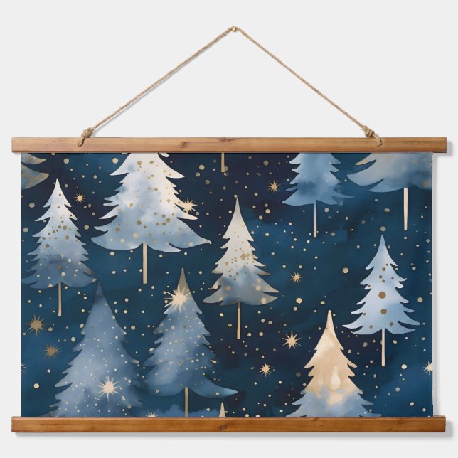 Tapiz Con Marco De Madera Starlight Evergreen Dreams Botanic (Anverso )