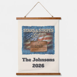 Tapiz Con Marco De Madera Stars & Stripes - Personalized Wall Tapestry