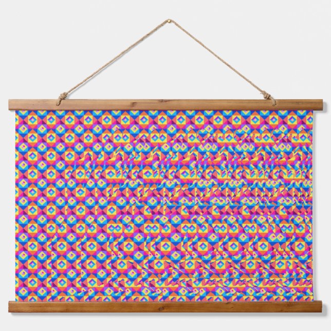 Tapiz Con Marco De Madera Stereogram 3d Heart Hands design hanging art (Anverso )