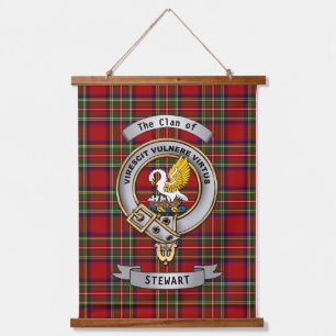 Tapiz Con Marco De Madera Stewart Clan Badge & Tartan