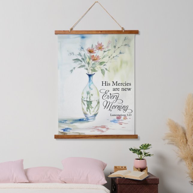Tapiz Con Marco De Madera Su misericordia es nueva cada mañana (Dormitorio)