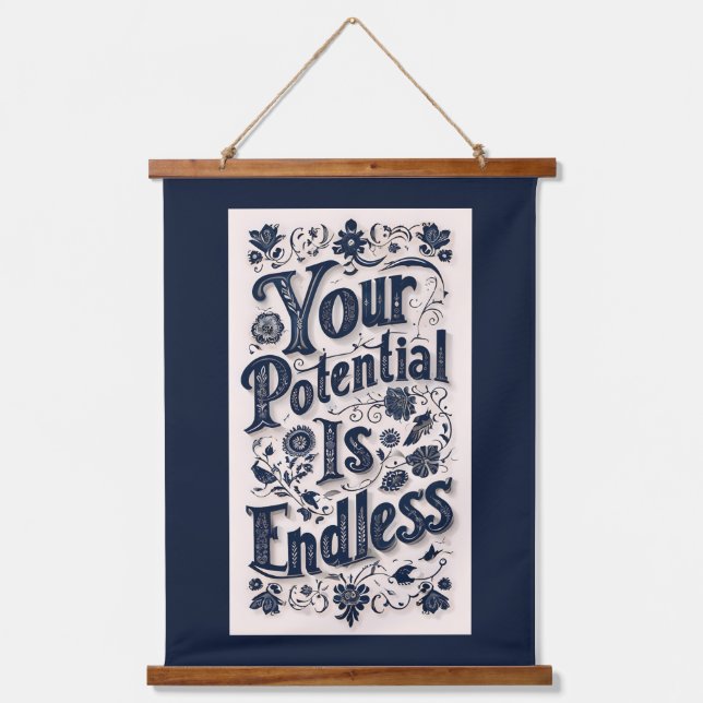 Tapiz Con Marco De Madera Su Potencial Es Un Fondo Oscuro Interminable (Anverso)