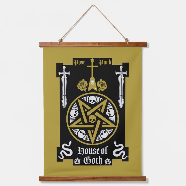 Tapiz Con Marco De Madera Subcultura gótico Post Punk Music (Anverso)