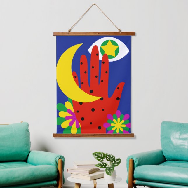 Tapiz Con Marco De Madera Sueños celestes (Sala de estar)