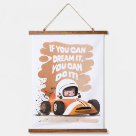 Tapiz Con Marco De Madera Sueños de coches de carreras