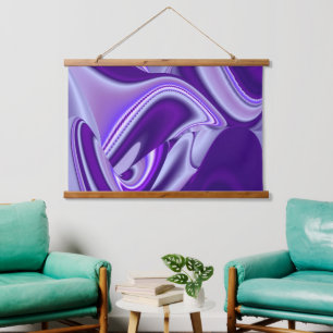 Tapiz Con Marco De Madera Sueños del arcoiris de flores moradas