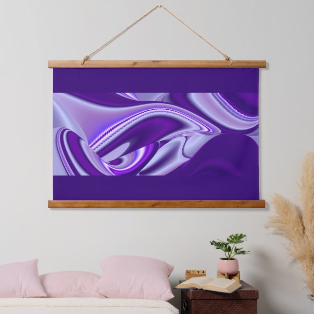 Tapiz Con Marco De Madera Sueños del arcoiris de flores moradas (Dormitorio)