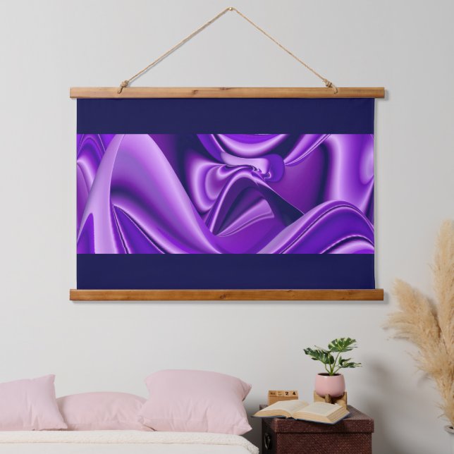 Tapiz Con Marco De Madera Sueños del arcoiris de flores moradas (Dormitorio)