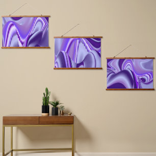 Tapiz Con Marco De Madera Sueños del arcoiris de flores moradas