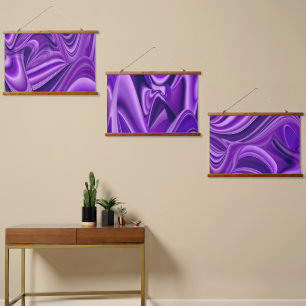 Tapiz Con Marco De Madera Sueños del arcoiris de flores moradas