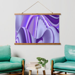 Tapiz Con Marco De Madera Sueños del arcoiris de flores moradas