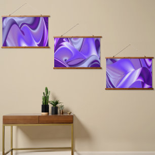 Tapiz Con Marco De Madera Sueños del arcoiris de flores moradas