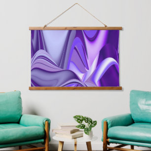 Tapiz Con Marco De Madera Sueños del arcoiris de flores moradas