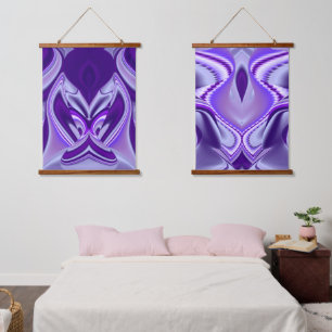 Tapiz Con Marco De Madera Sueños del arcoiris de flores moradas