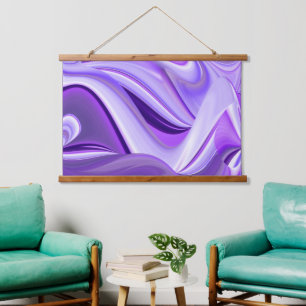 Tapiz Con Marco De Madera Sueños del arcoiris de flores moradas