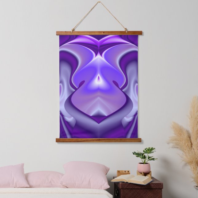 Tapiz Con Marco De Madera Sueños del arcoiris de flores moradas (Dormitorio)