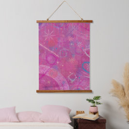 Tapiz Con Marco De Madera Sueños Rosas Abstractos