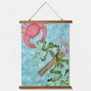 Tapiz Con Marco De Madera Sujetando a la cruz