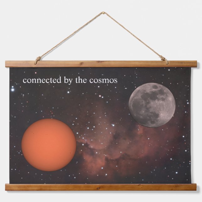 Tapiz Con Marco De Madera sun, full moon, Nebula  (Anverso )
