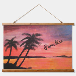 Tapiz Con Marco De Madera Sunset In The Tropics