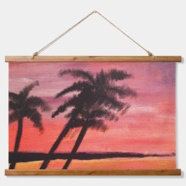 Tapiz Con Marco De Madera Sunset In The Tropics