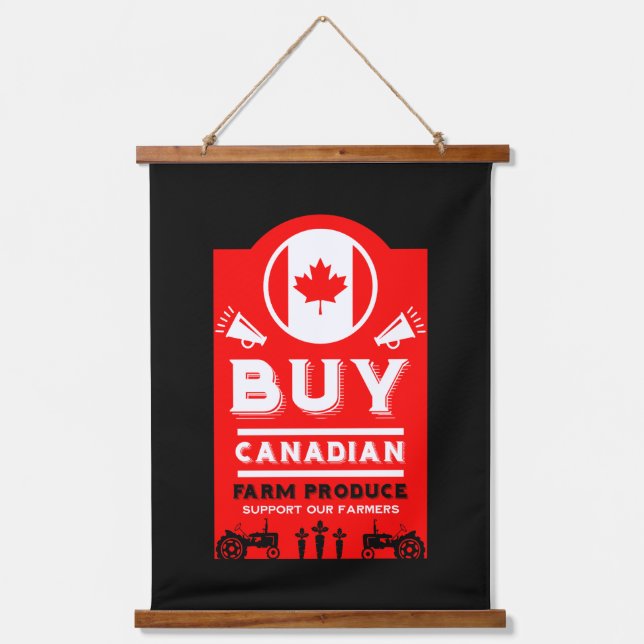 Tapiz Con Marco De Madera Support Canadian Farmers (Anverso)