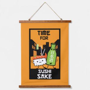 Tapiz Con Marco De Madera Sushi Y Sake Foodies