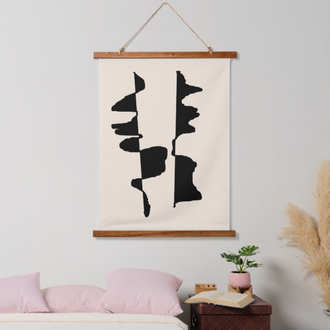 Tapiz Con Marco De Madera Suspension Murale "Abstrait Dual Face" (Dormitorio)