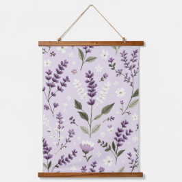 Tapiz Con Marco De Madera Susurros de lavanda - Cinta de pared de bordado bo