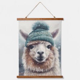 Tapiz Con Marco De Madera Sweet Winter Alpaca, personalizado