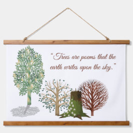 Tapiz Con Marco De Madera Tall Trees Earth Day Wood Art Forest Wall Decor