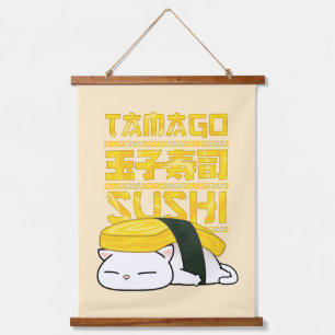 Tapiz Con Marco De Madera Tamago Sushi Cat