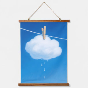 Tapiz Con Marco De Madera Tapado de diseño de nube surrealista