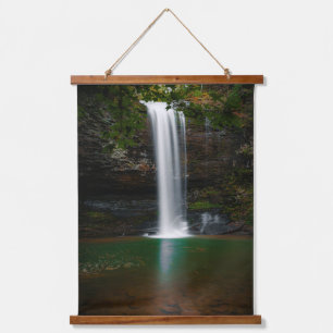 Tapiz Con Marco De Madera Tapestries con una cascada serena en un bosque exu